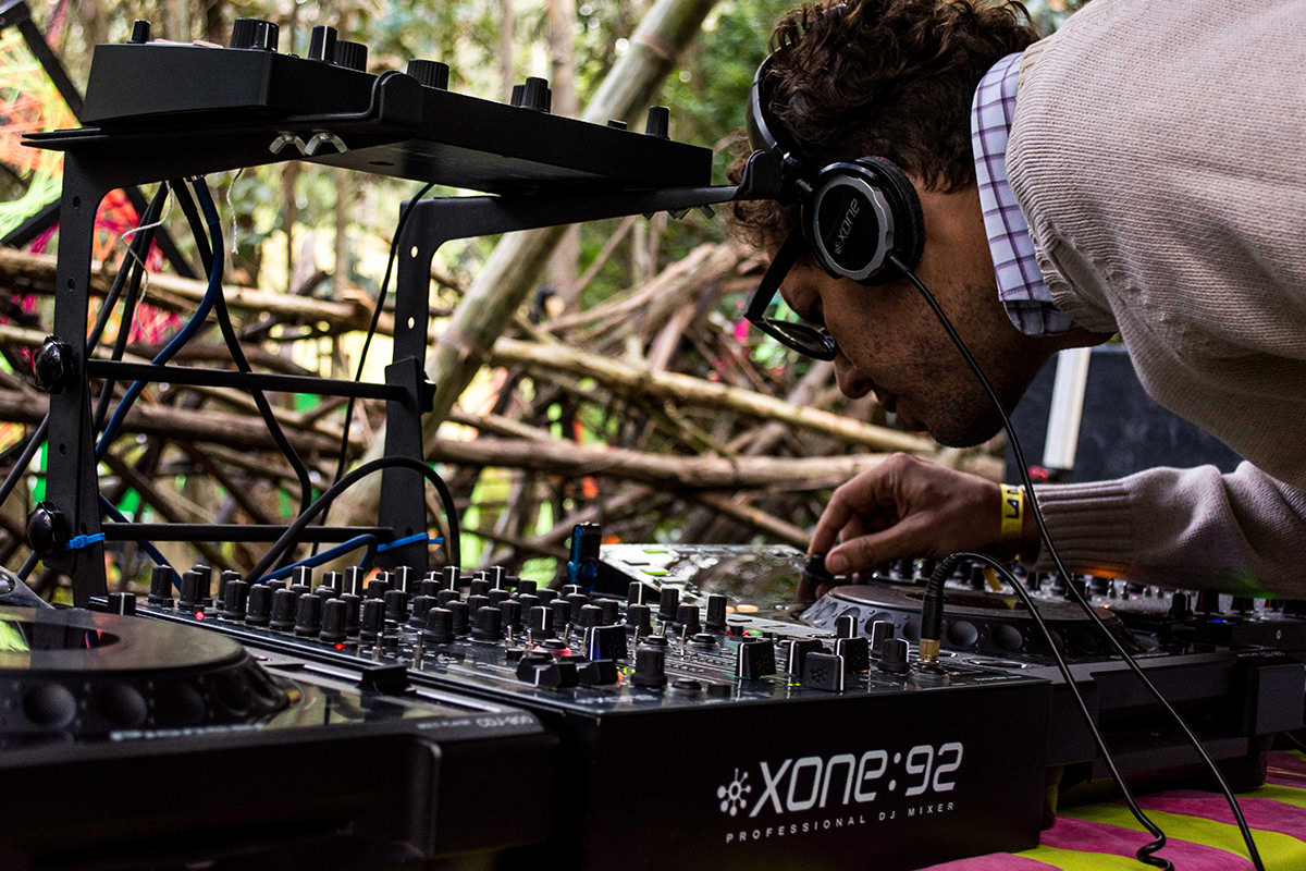 DJ on Mixing Board